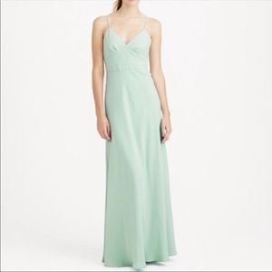 J crew Aubrey mint green maxi bridesmaid dress